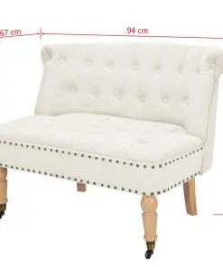 vidaXL Loveseat Fabric 94x67x76 cm White