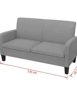 vidaXL 2-Seater Sofa 135x65x76 cm Light Grey