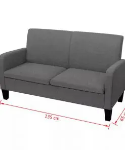 vidaXL 2-Seater Sofa 135x65x76 cm Dark Grey