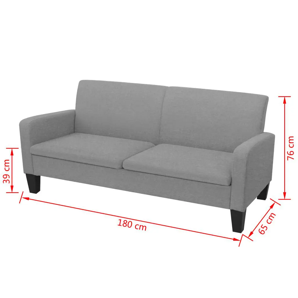 vidaXL 3-Seater Sofa 180x65x76 cm Dark Grey