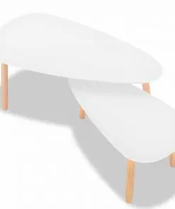 vidaXL Coffee Table Set 2 Pieces Solid Pinewood White