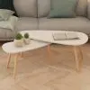 vidaXL Coffee Table Set 2 Pieces Solid Pinewood White vidaXL Coffee Table Set 2 Pieces Solid Pinewood White
