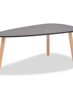 vidaXL Coffee Table Set 2 Pieces Solid Pinewood Black