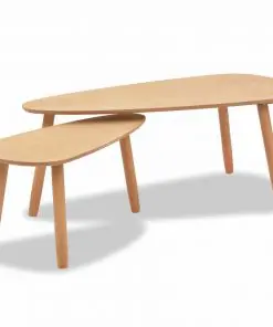 vidaXL Coffee Table Set 2 Pieces Solid Pinewood Brown