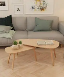 vidaXL Coffee Table Set 2 Pieces Solid Pinewood Brown