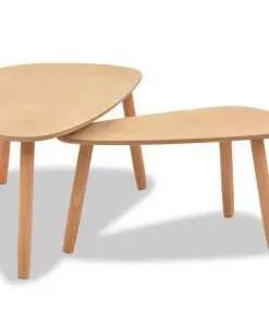 vidaXL Coffee Table Set 2 Pieces Solid Pinewood Brown