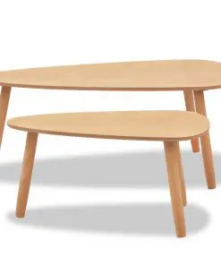 vidaXL Coffee Table Set 2 Pieces Solid Pinewood Brown