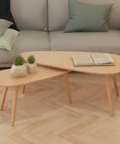 vidaXL Coffee Table Set 2 Pieces Solid Pinewood Brown