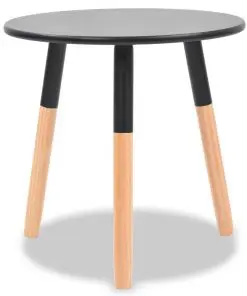 vidaXL Side Table Set 2 Pieces Solid Pinewood Black