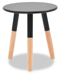vidaXL Side Table Set 2 Pieces Solid Pinewood Black