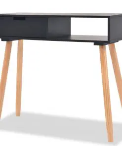 vidaXL Console Table Solid Pinewood 80x30x72 cm Black