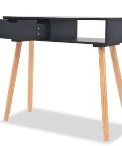 vidaXL Console Table Solid Pinewood 80x30x72 cm Black