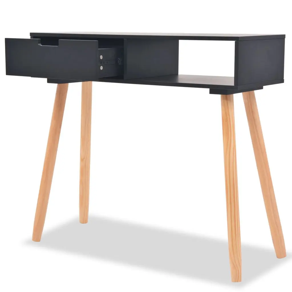 vidaXL Console Table Solid Pinewood 80x30x72 cm Black