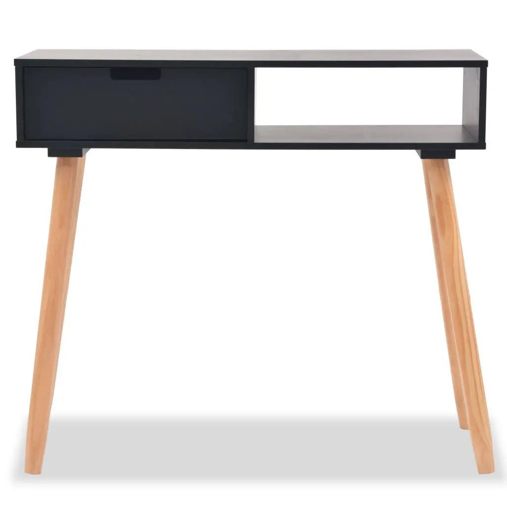 vidaXL Console Table Solid Pinewood 80x30x72 cm Black