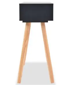 vidaXL Console Table Solid Pinewood 80x30x72 cm Black