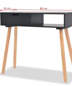 vidaXL Console Table Solid Pinewood 80x30x72 cm Black