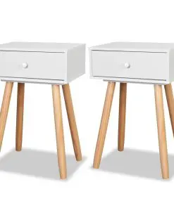 vidaXL Bedside Tables 2 pcs Solid Pinewood 40x30x61 cm White