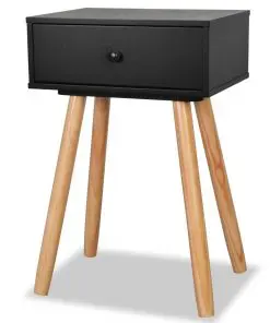 vidaXL Bedside Tables 2 pcs Solid Pinewood 40x30x61 cm Black