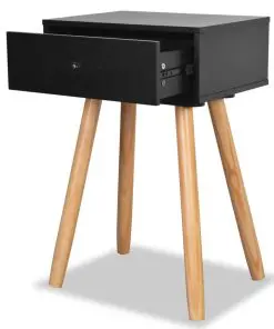 vidaXL Bedside Tables 2 pcs Solid Pinewood 40x30x61 cm Black