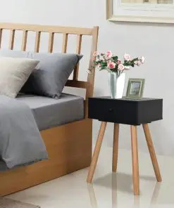 vidaXL Bedside Tables 2 pcs Solid Pinewood 40x30x61 cm Black