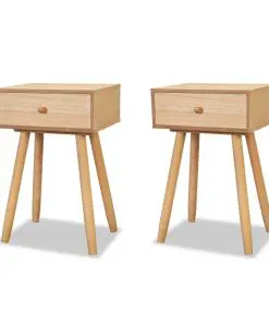 vidaXL Bedside Tables 2 pcs Solid Pinewood 40x30x61 cm Brown
