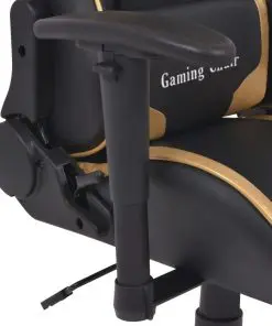 vidaXL Reclining Office Racing Chair Artificial Leather Gold