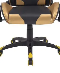vidaXL Reclining Office Racing Chair Artificial Leather Gold