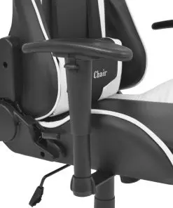 vidaXL Reclining Office Racing Chair Artificial Leather White