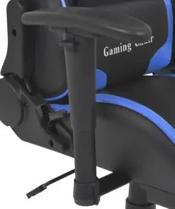 vidaXL Reclining Office Racing Chair with Footrest Blue