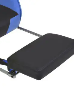 vidaXL Reclining Office Racing Chair with Footrest Blue