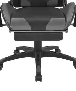 vidaXL Reclining Office Racing Chair with Footrest Grey