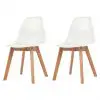 vidaXL Dining Chairs 2 pcs White Plastic