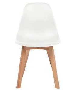 vidaXL Dining Chairs 2 pcs White Plastic