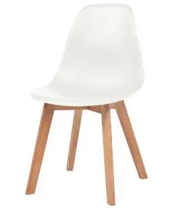 vidaXL Dining Chairs 2 pcs White Plastic