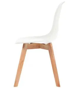 vidaXL Dining Chairs 2 pcs White Plastic