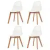 vidaXL Dining Chairs 4 pcs White Plastic
