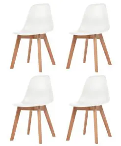 vidaXL Dining Chairs 4 pcs White Plastic