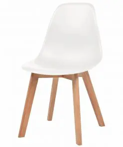 vidaXL Dining Chairs 4 pcs White Plastic