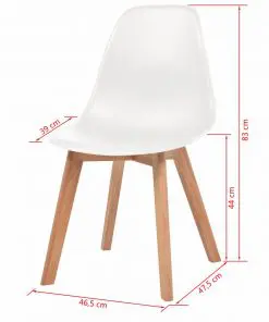 vidaXL Dining Chairs 4 pcs White Plastic