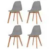 vidaXL Dining Chairs 4 pcs Grey Plastic