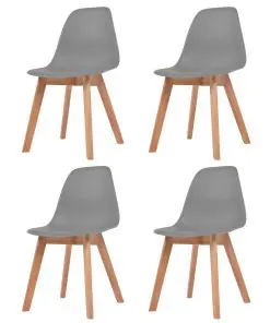 vidaXL Dining Chairs 4 pcs Grey Plastic