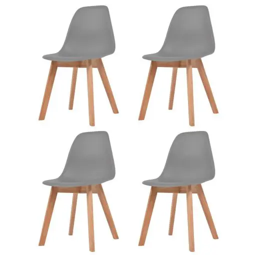 vidaXL Dining Chairs 4 pcs Grey Plastic