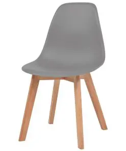 vidaXL Dining Chairs 4 pcs Grey Plastic