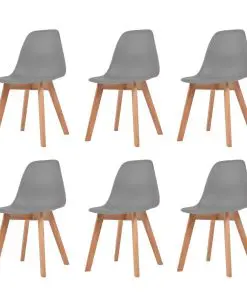 vidaXL Dining Chairs 6 pcs Grey Plastic