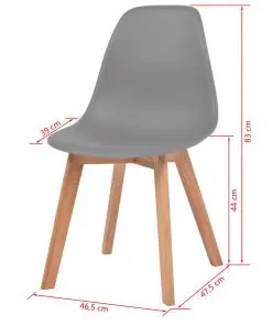 vidaXL Dining Chairs 6 pcs Grey Plastic