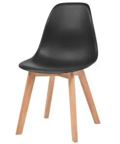 vidaXL Dining Chairs 4 pcs Black Plastic