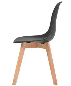 vidaXL Dining Chairs 4 pcs Black Plastic