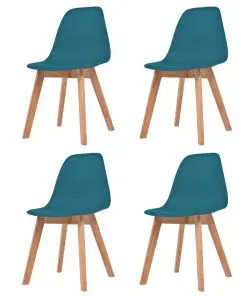 vidaXL Dining Chairs 4 pcs Turquoise Plastic