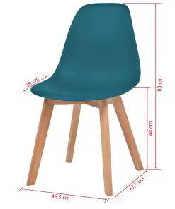vidaXL Dining Chairs 4 pcs Turquoise Plastic