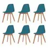 vidaXL Dining Chairs 6 pcs Turquoise Plastic vidaXL Dining Chairs 6 pcs Turquoise Plastic